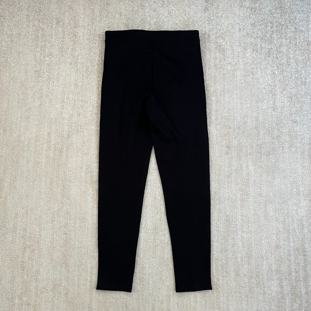 Zara Black Pull On Crop Pants L Bling Tuxedo Striped - Picture 4 of 10